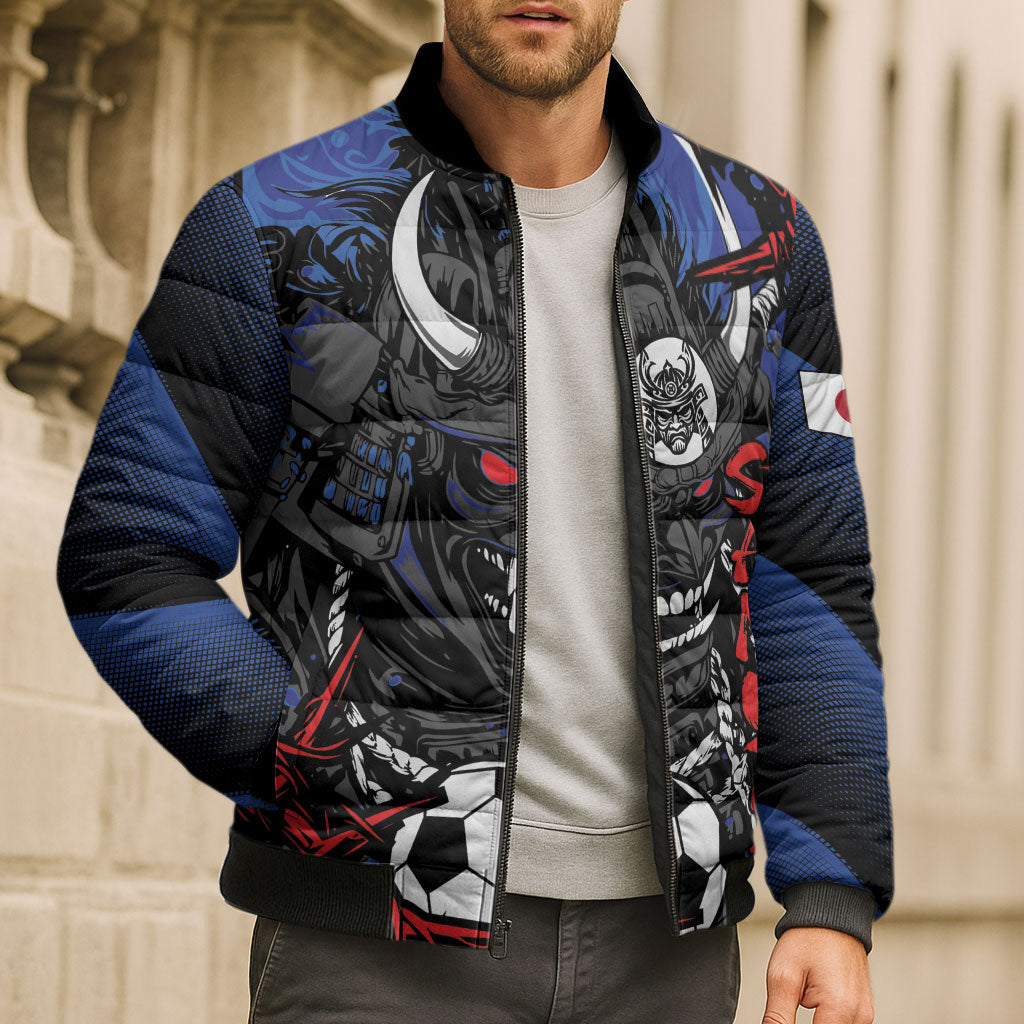 Personalised Japan Samurai 2026 Football Bomber Puffer Jacket Come To Fight