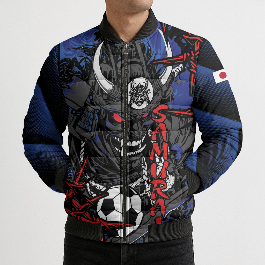 Personalised Japan Samurai 2026 Football Bomber Puffer Jacket Come To Fight