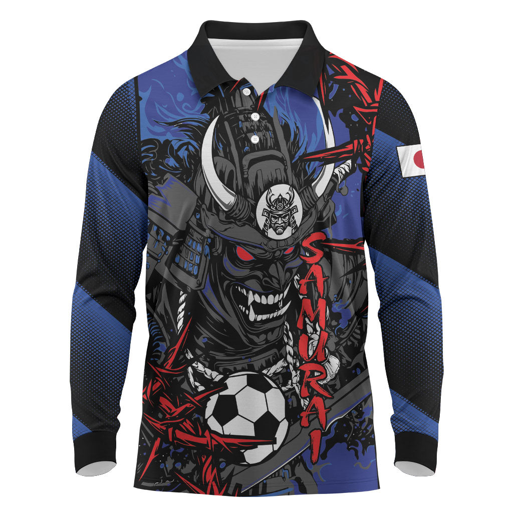 Personalised Japan Samurai 2026 Football Long Sleeve Polo Shirt Come To Fight