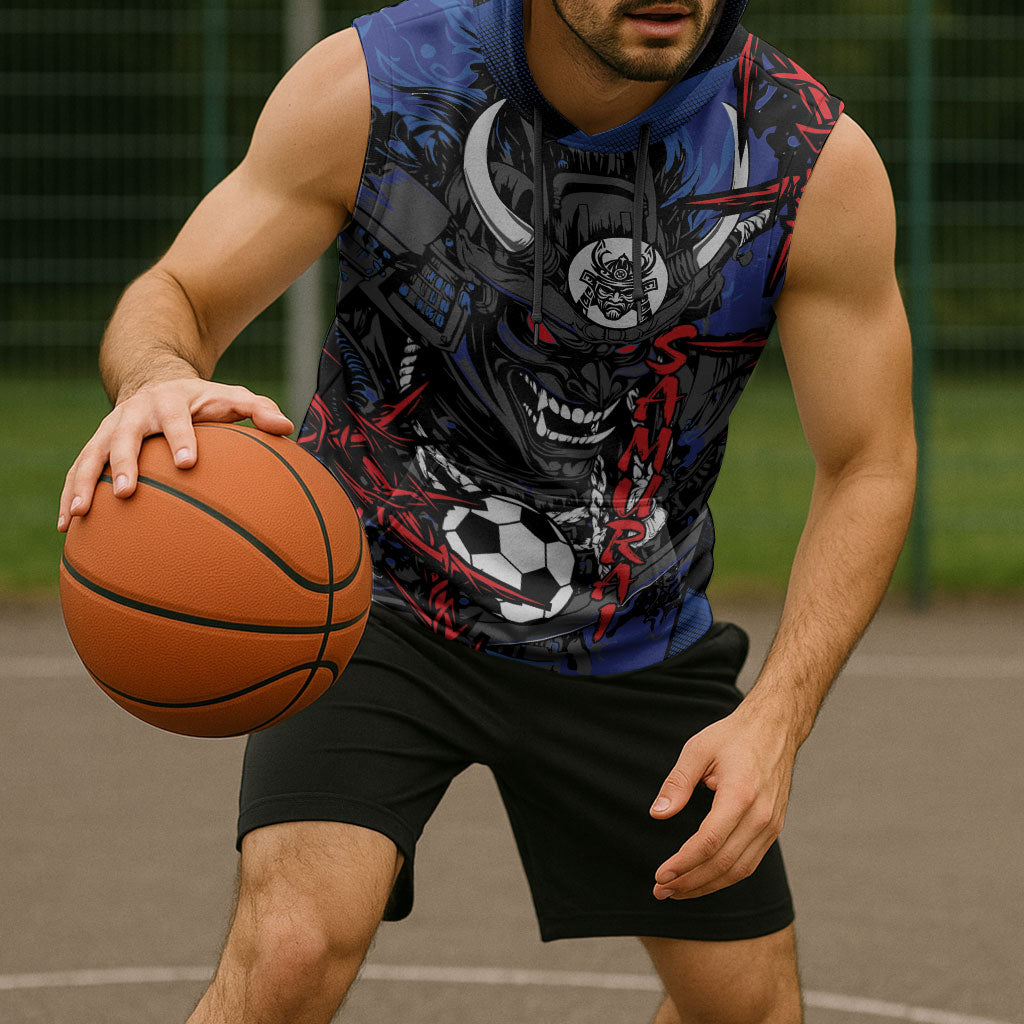 Personalised Japan Samurai 2026 Football Sleeveless Hoodie Come To Fight