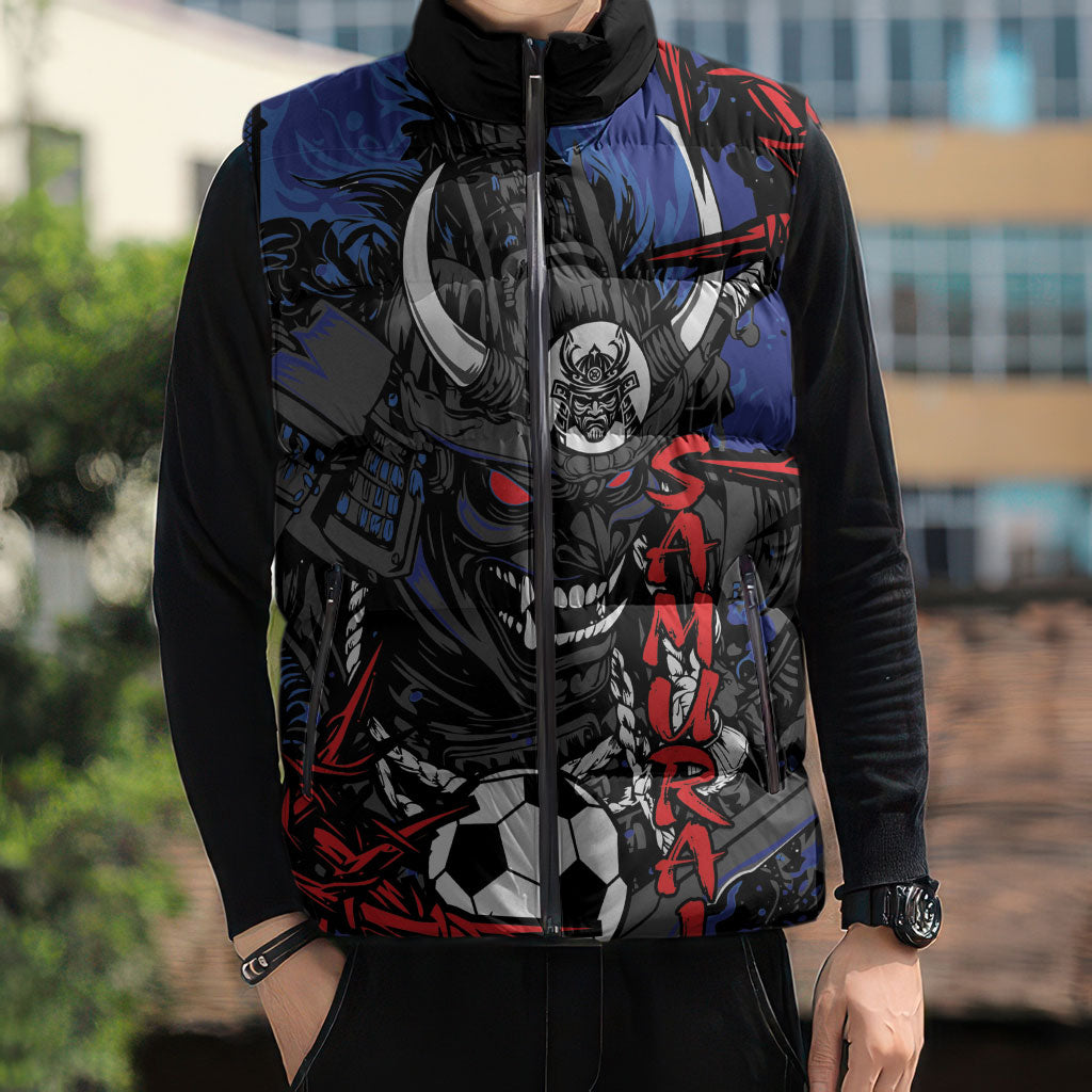 Personalised Japan Samurai 2026 Football Sleeveless Puffer Jacket Come To Fight