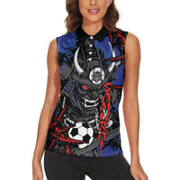 Personalised Japan Samurai 2026 Football Women Sleeveless Polo Shirt Come To Fight