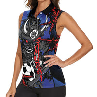 Personalised Japan Samurai 2026 Football Women Sleeveless Polo Shirt Come To Fight