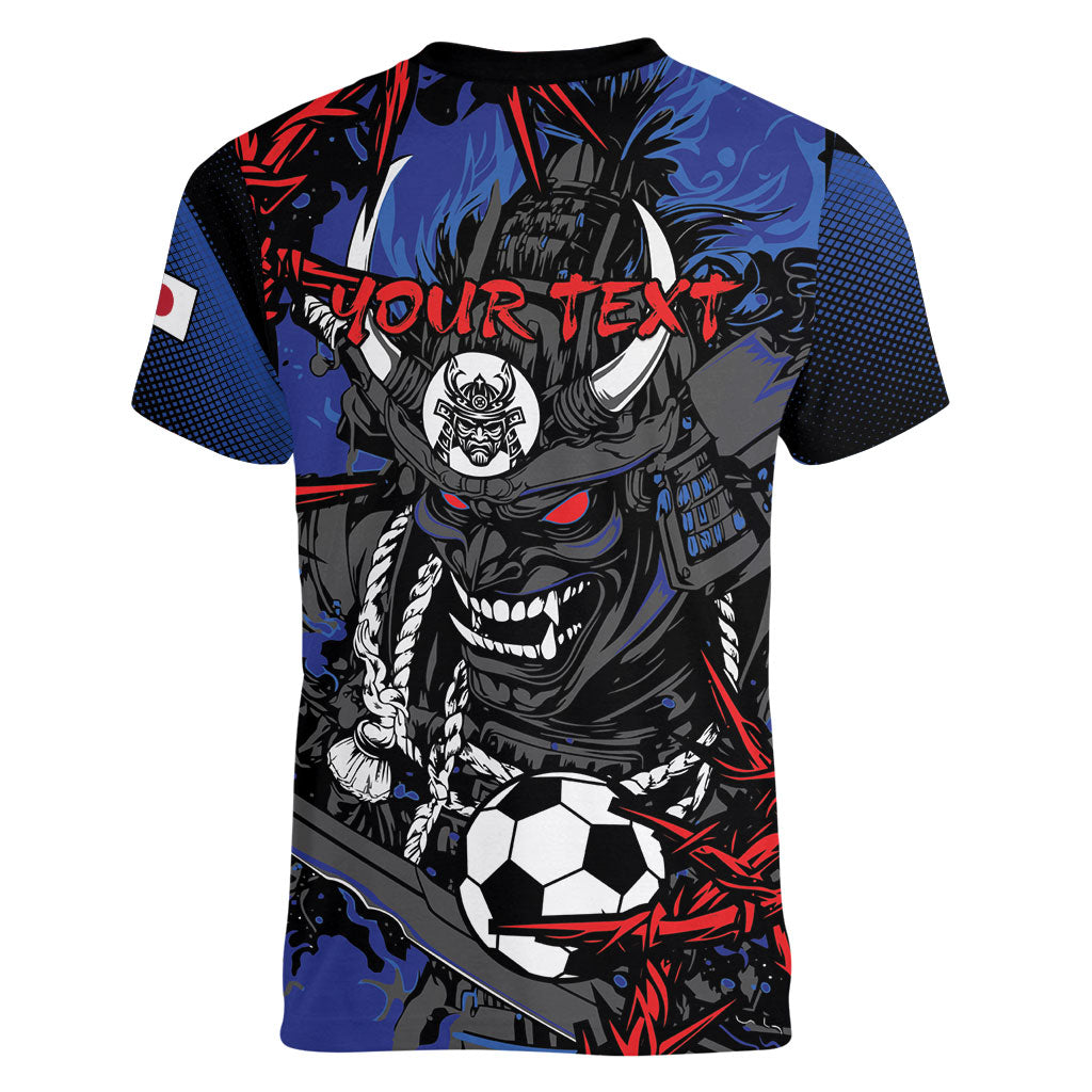 Personalised Japan Samurai 2026 Football Women V-Neck T-Shirt Come To Fight