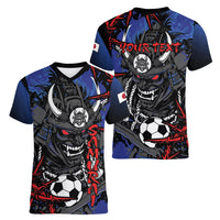 Personalised Japan Samurai 2026 Football Women V-Neck T-Shirt Come To Fight