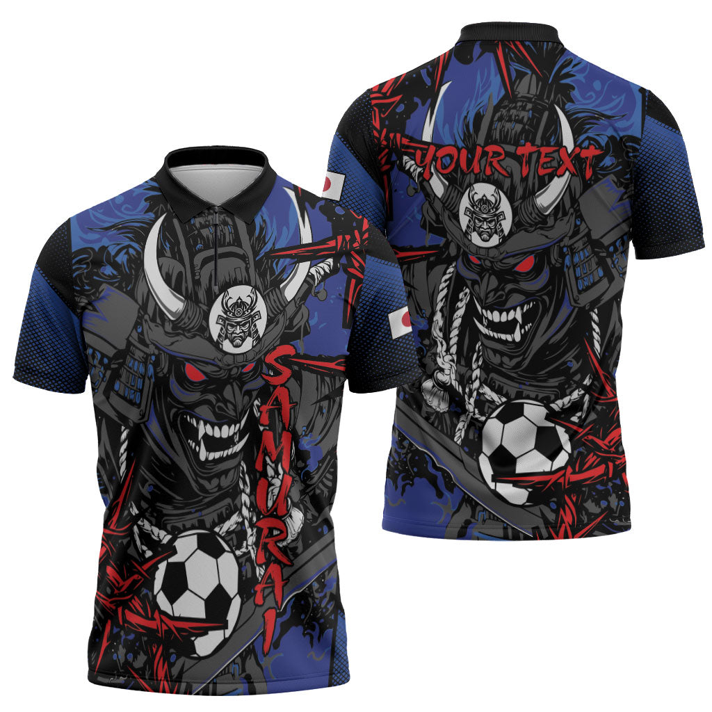 Personalised Japan Samurai 2026 Football Zipper Polo Shirt Come To Fight