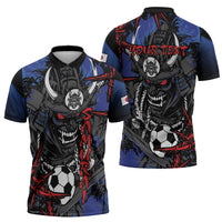 Personalised Japan Samurai 2026 Football Zipper Polo Shirt Come To Fight