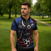 Personalised Japan Samurai 2026 Football Zipper Polo Shirt Come To Fight