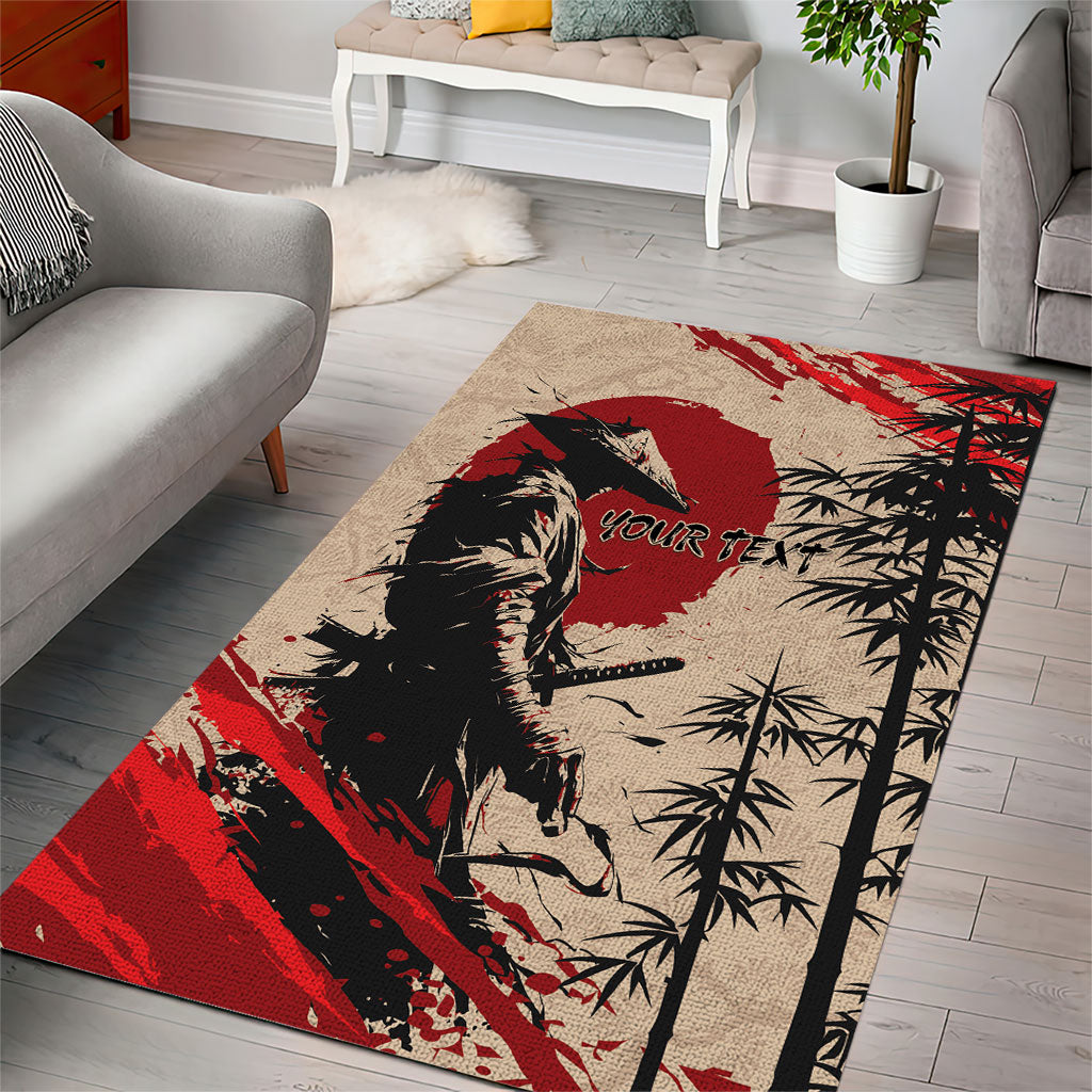 Personalised Japan Samurai Vintage Area Rug Honor Defines Strength