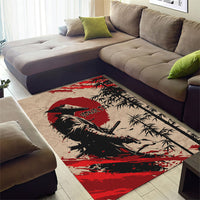 Personalised Japan Samurai Vintage Area Rug Honor Defines Strength