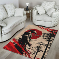 Personalised Japan Samurai Vintage Area Rug Honor Defines Strength
