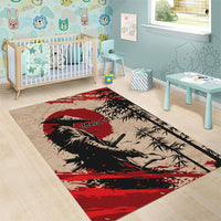 Personalised Japan Samurai Vintage Area Rug Honor Defines Strength