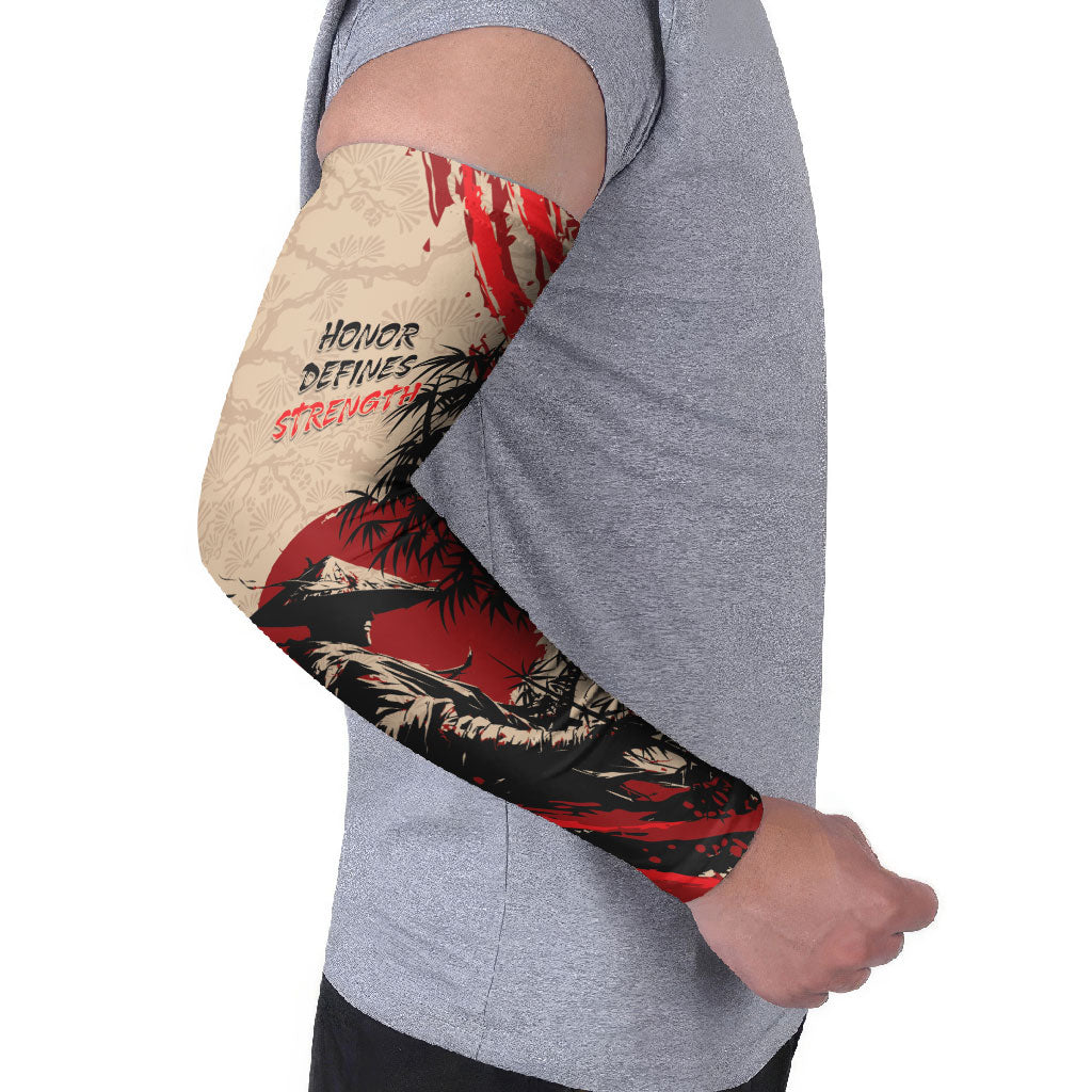 Personalised Japan Samurai Vintage Arm Sleeves Honor Defines Strength
