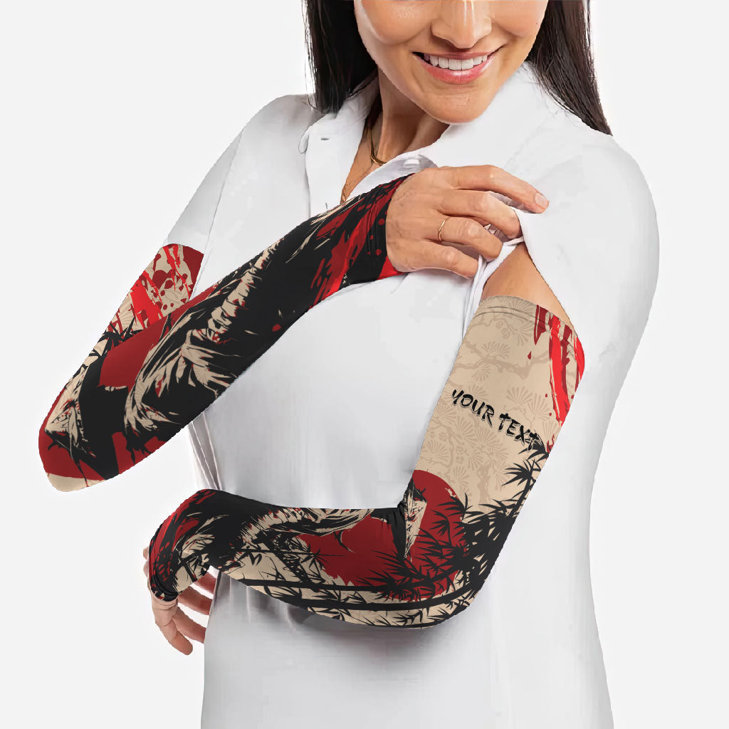 Personalised Japan Samurai Vintage Arm Sleeves Honor Defines Strength