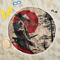 Personalised Japan Samurai Vintage Beach Blanket Honor Defines Strength