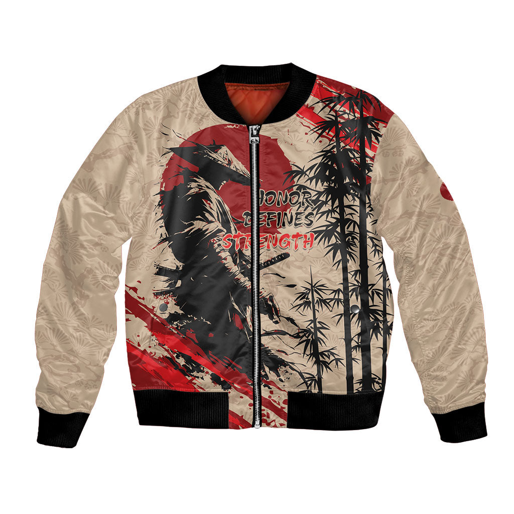 Personalised Japan Samurai Vintage Bomber Jacket Honor Defines Strength