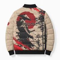 Personalised Japan Samurai Vintage Bomber Puffer Jacket Honor Defines Strength