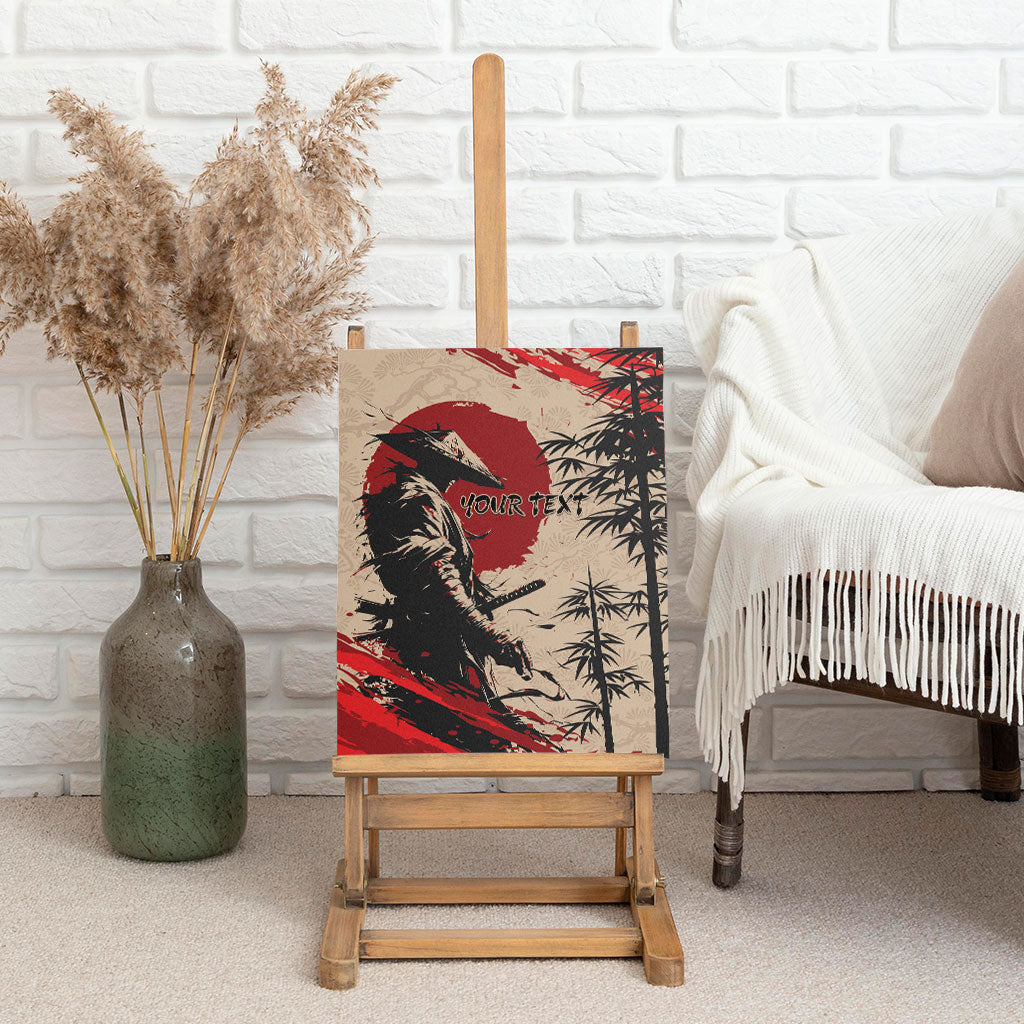 Personalised Japan Samurai Vintage Canvas Wall Art Honor Defines Strength