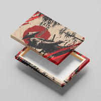 Personalised Japan Samurai Vintage Canvas Wall Art Honor Defines Strength