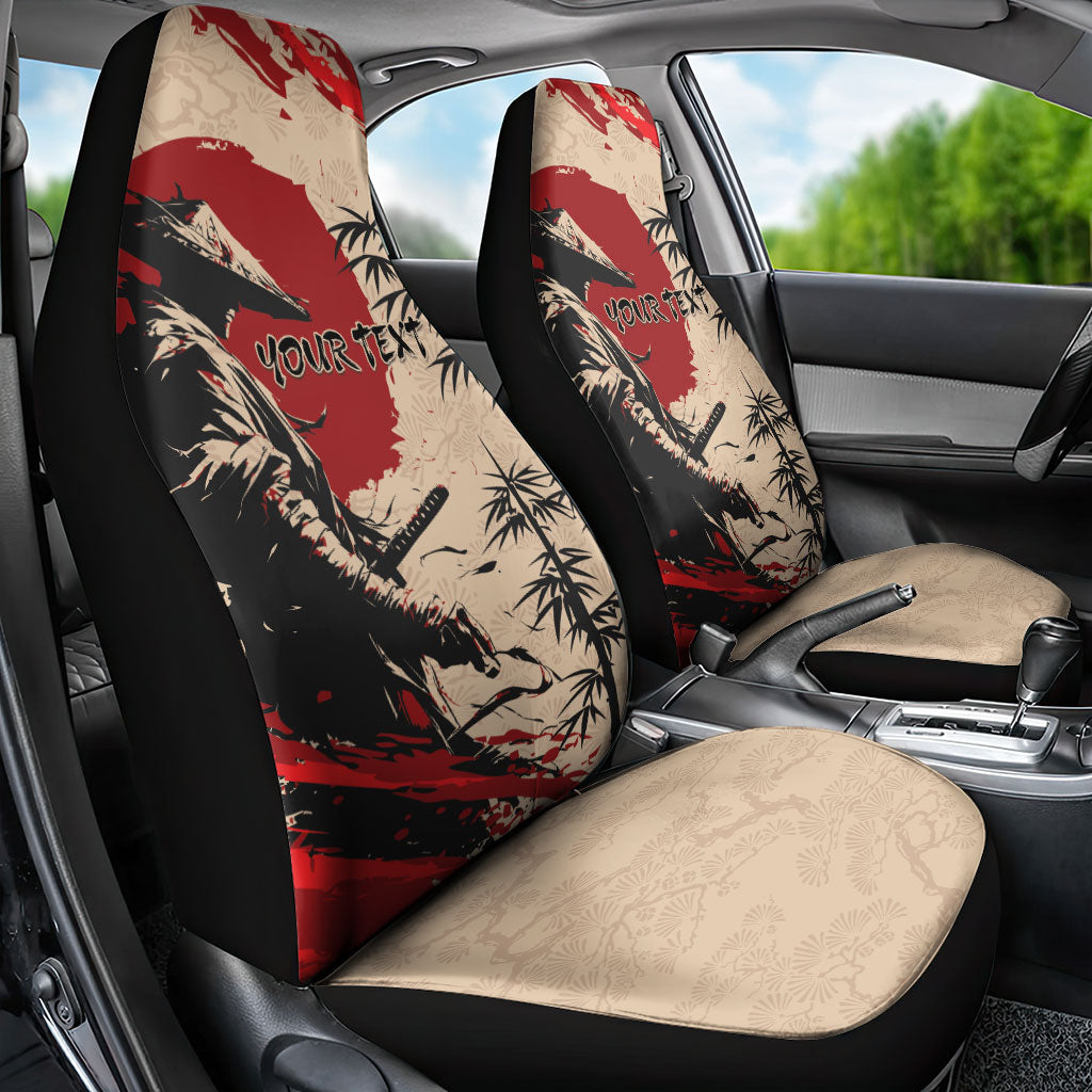 Personalised Japan Samurai Vintage Car Seat Cover Honor Defines Strength