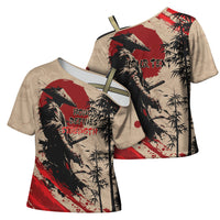 Personalised Japan Samurai Vintage Cross Shoulder Shirt Honor Defines Strength