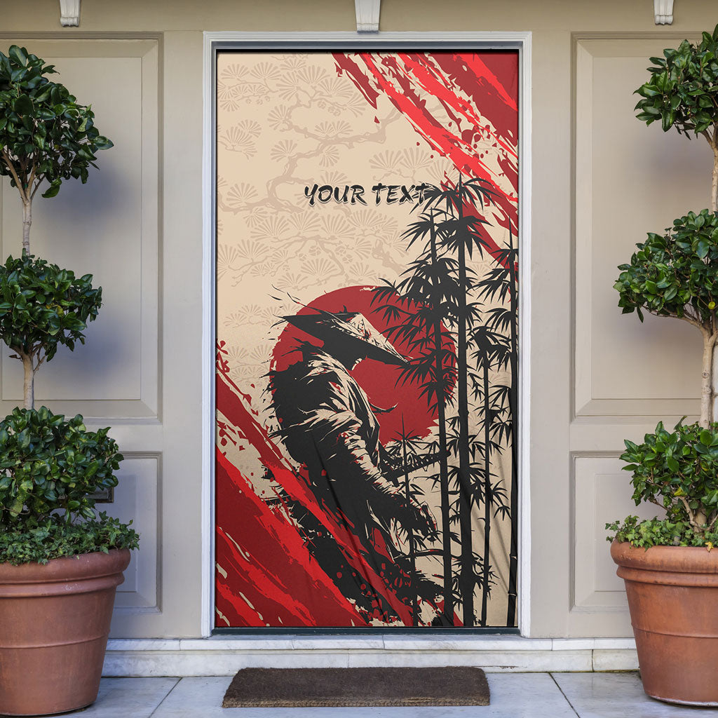 Personalised Japan Samurai Vintage Door Cover Honor Defines Strength