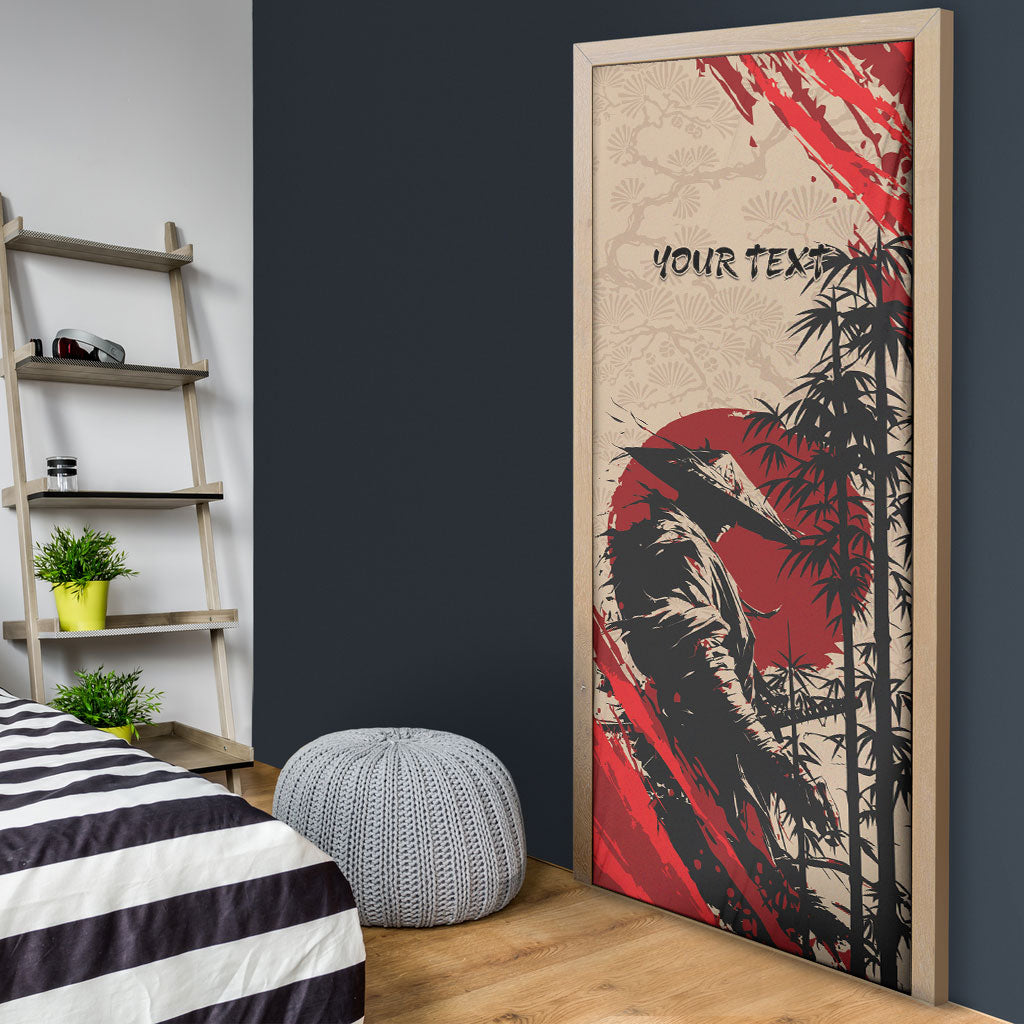 Personalised Japan Samurai Vintage Door Cover Honor Defines Strength