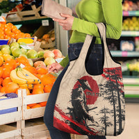 Personalised Japan Samurai Vintage Grocery Bag Honor Defines Strength