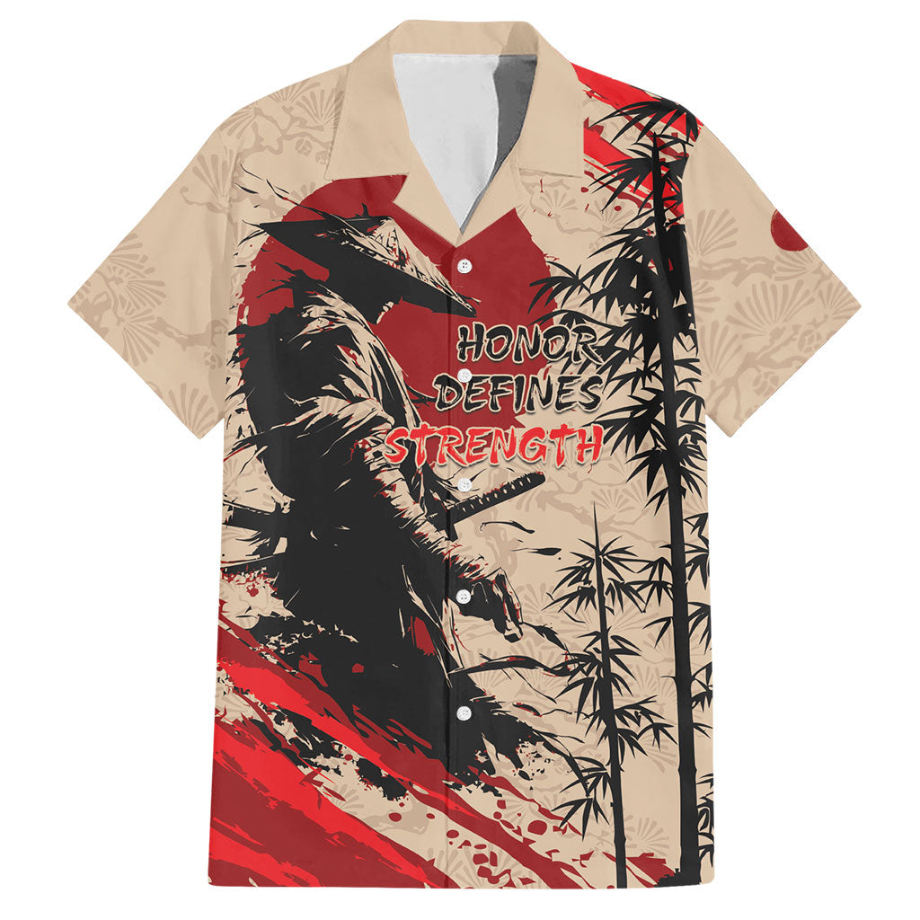 Personalised Japan Samurai Vintage Hawaiian Shirt Honor Defines Strength