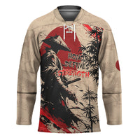Personalised Japan Samurai Vintage Hockey Jersey Honor Defines Strength