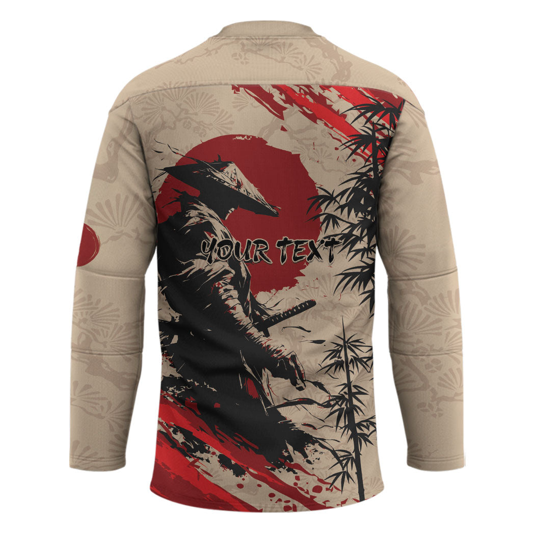 Personalised Japan Samurai Vintage Hockey Jersey Honor Defines Strength