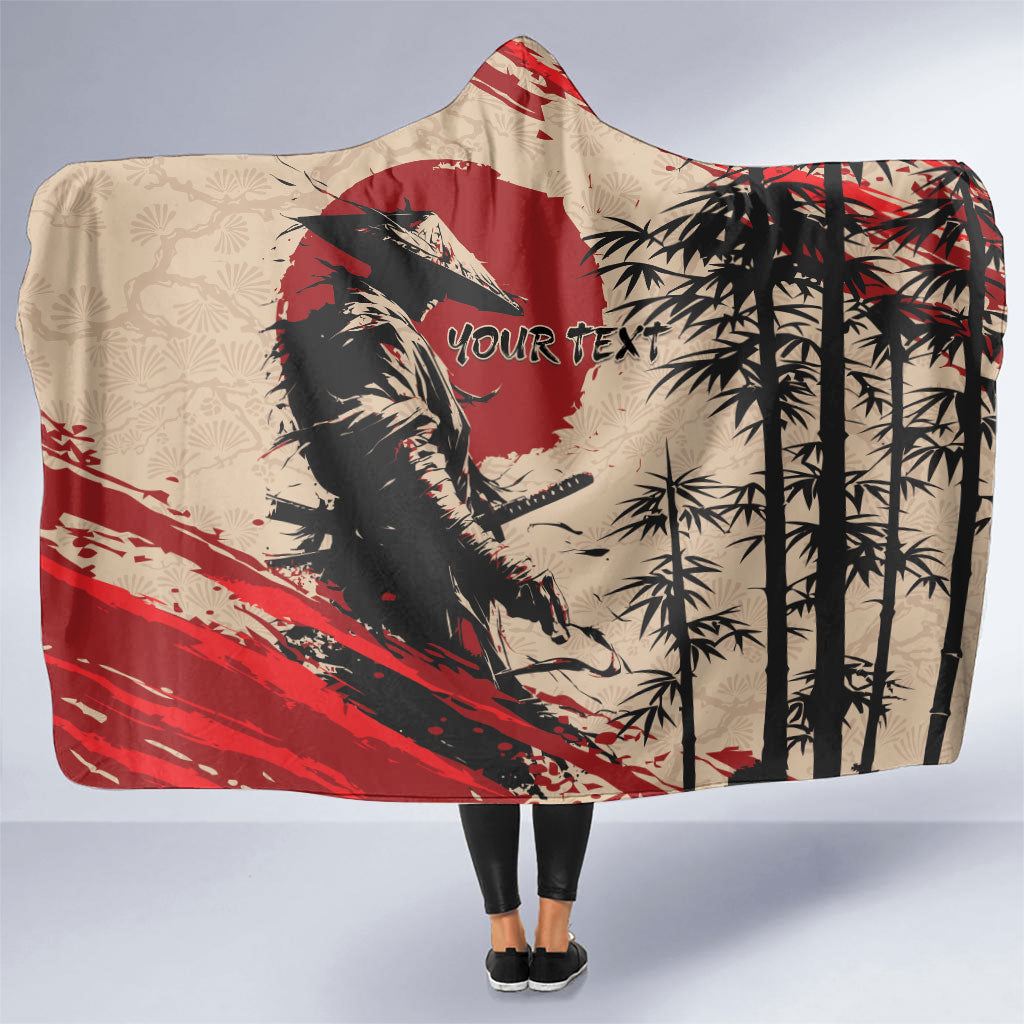 Personalised Japan Samurai Vintage Hooded Blanket Honor Defines Strength