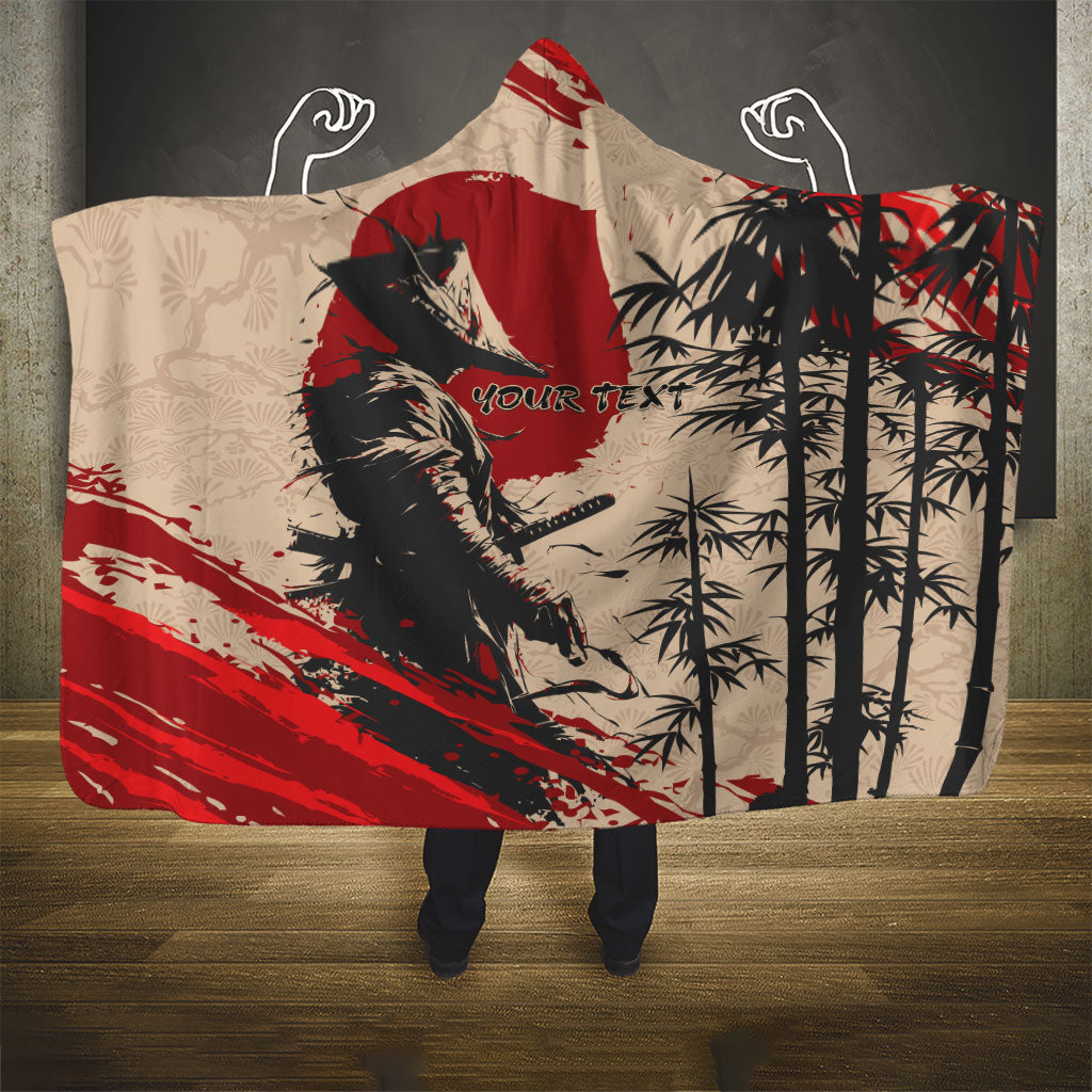 Personalised Japan Samurai Vintage Hooded Blanket Honor Defines Strength