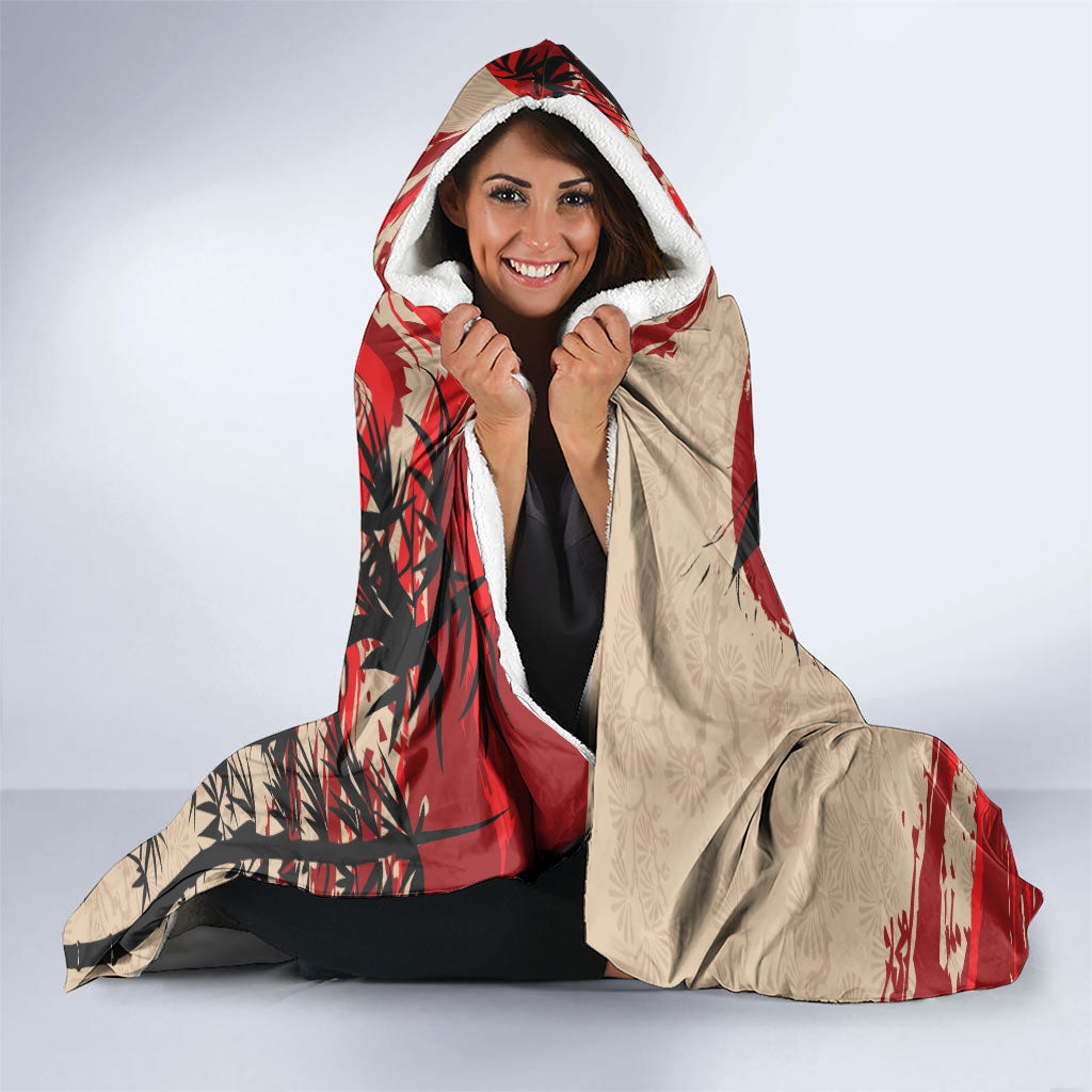 Personalised Japan Samurai Vintage Hooded Blanket Honor Defines Strength