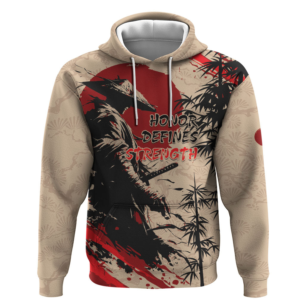 Personalised Japan Samurai Vintage Hoodie Honor Defines Strength