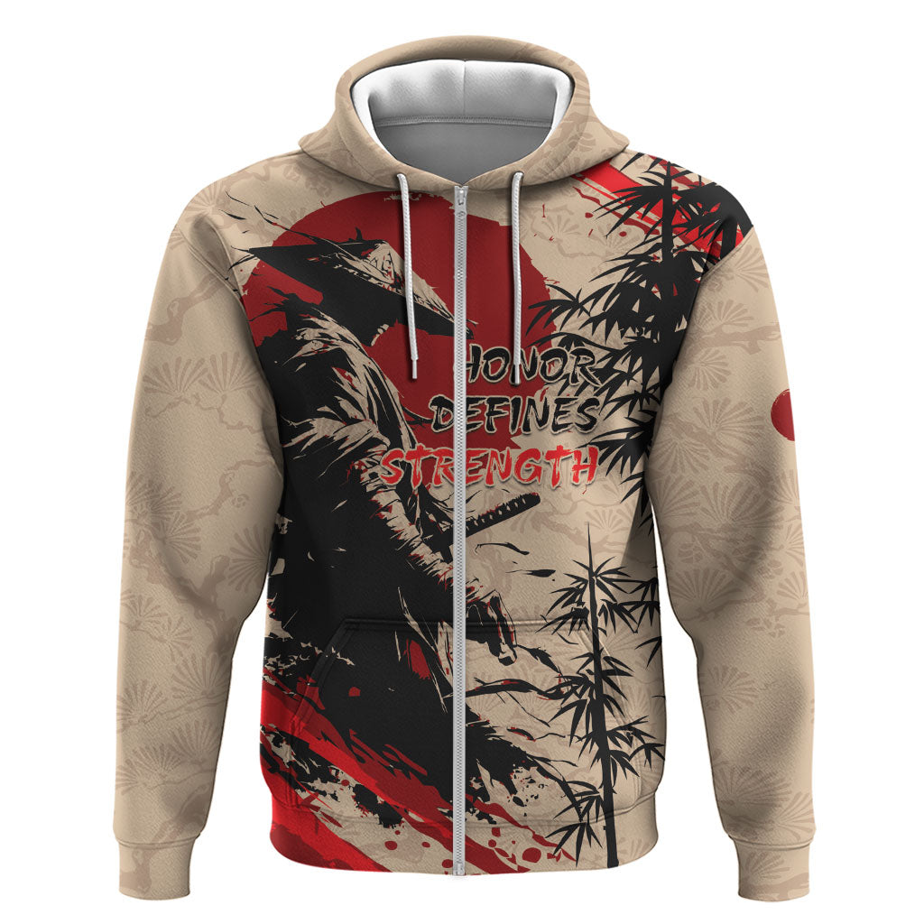 Personalised Japan Samurai Vintage Hoodie Honor Defines Strength
