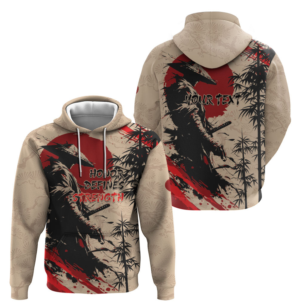 Personalised Japan Samurai Vintage Hoodie Honor Defines Strength