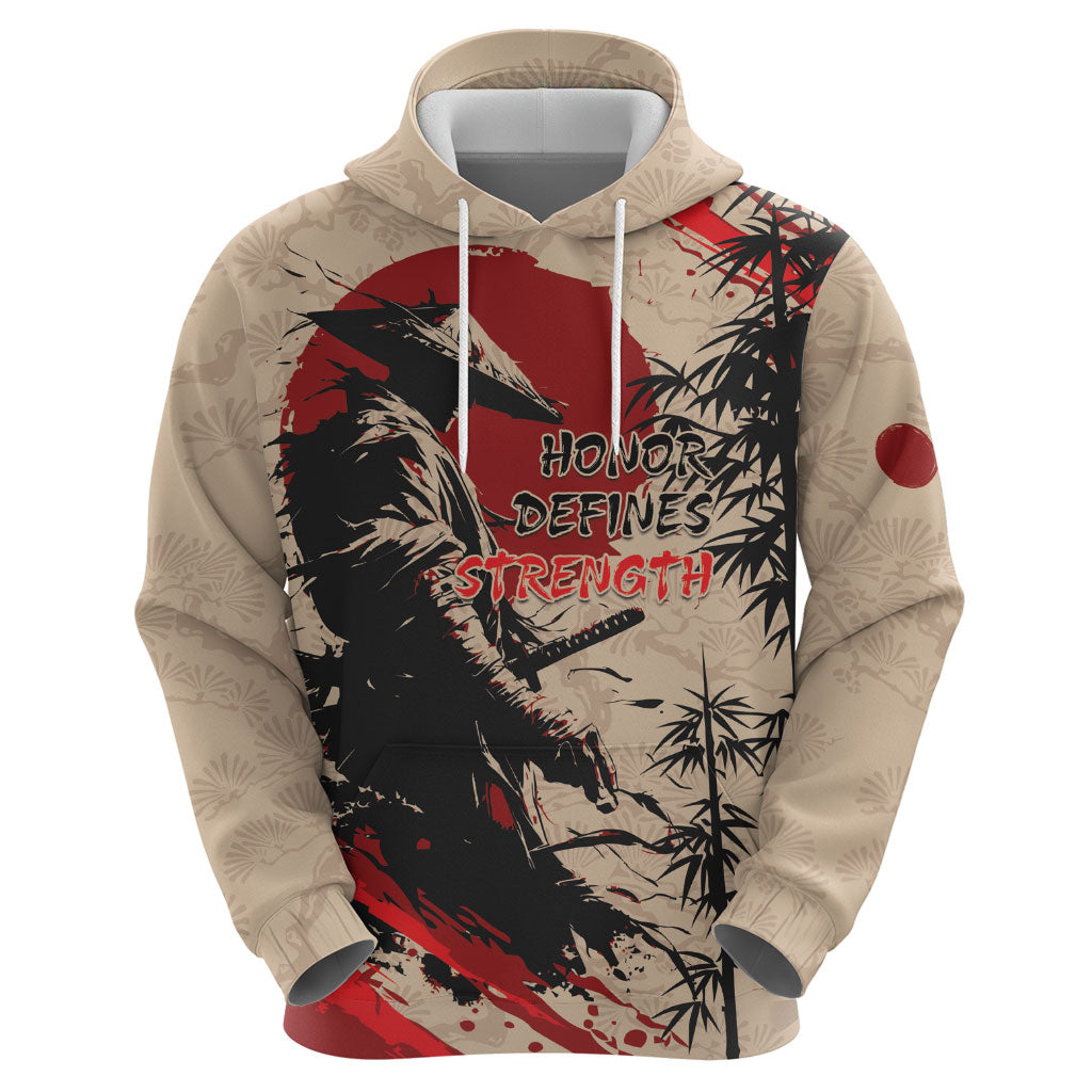 Personalised Japan Samurai Vintage Hoodie Honor Defines Strength