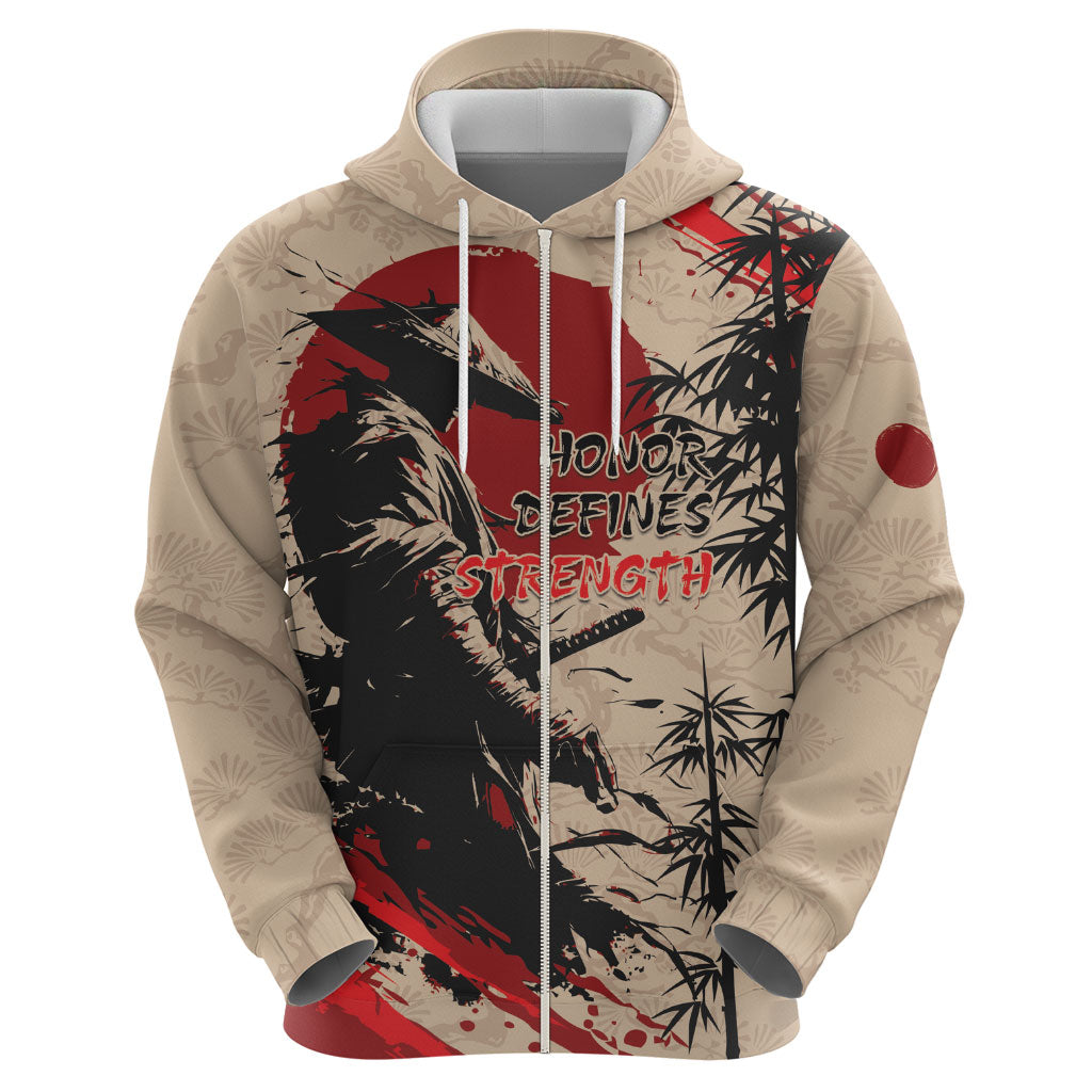 Personalised Japan Samurai Vintage Hoodie Honor Defines Strength