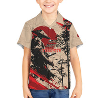 Personalised Japan Samurai Vintage Kid Hawaiian Shirt Honor Defines Strength