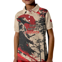 Personalised Japan Samurai Vintage Kid Polo Shirt Honor Defines Strength