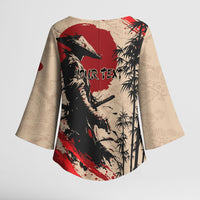 Personalised Japan Samurai Vintage Kimono Sleeve Blouse Honor Defines Strength