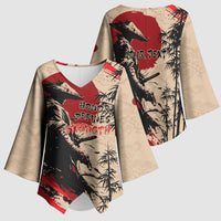 Personalised Japan Samurai Vintage Kimono Sleeve Blouse Honor Defines Strength