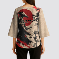Personalised Japan Samurai Vintage Kimono Sleeve Blouse Honor Defines Strength