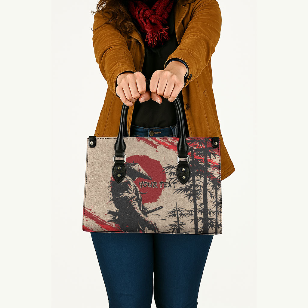 Personalised Japan Samurai Vintage Leather Bag Honor Defines Strength