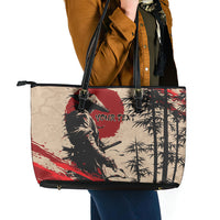 Personalised Japan Samurai Vintage Leather Tote Bag Honor Defines Strength