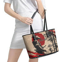 Personalised Japan Samurai Vintage Leather Tote Bag Honor Defines Strength