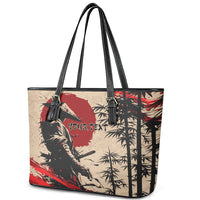 Personalised Japan Samurai Vintage Leather Tote Bag Honor Defines Strength