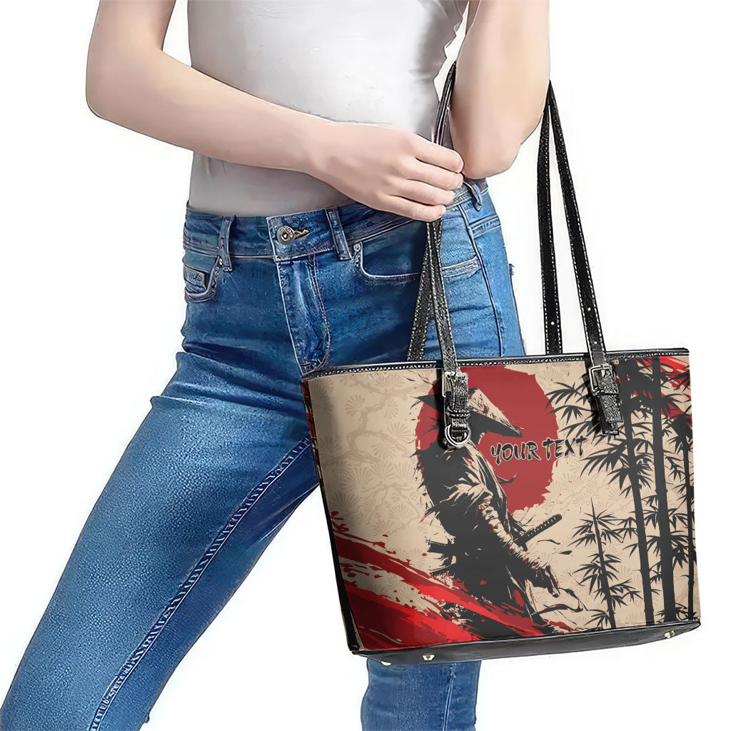 Personalised Japan Samurai Vintage Leather Tote Bag Honor Defines Strength