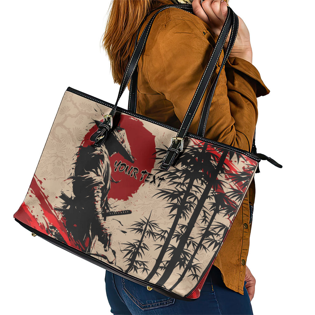 Personalised Japan Samurai Vintage Leather Tote Bag Honor Defines Strength